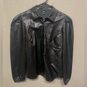 Express Faux Leather W Button up